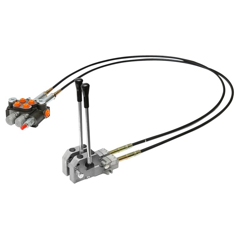 Distribuitor hidraulic cu 2 manete, lungime cablu 2.5m presiune 250 bar debit 40L/min Breckner Germany